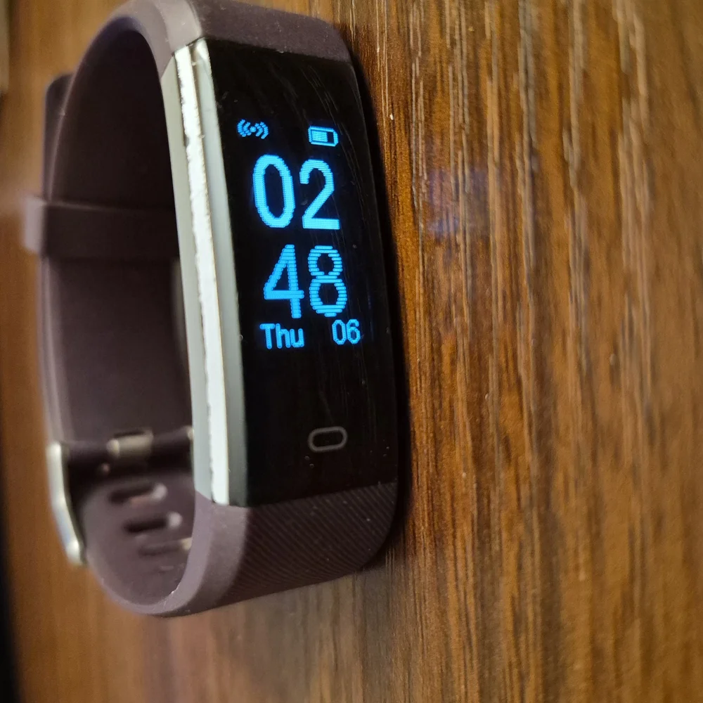 Smart Fitness Tracker with Heart Rate Monitor - Black